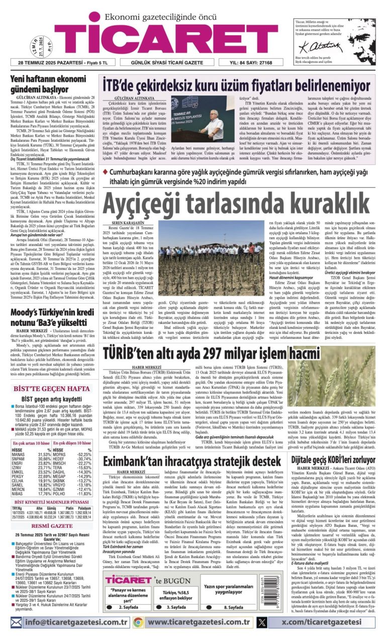 TİCARET’te bugün