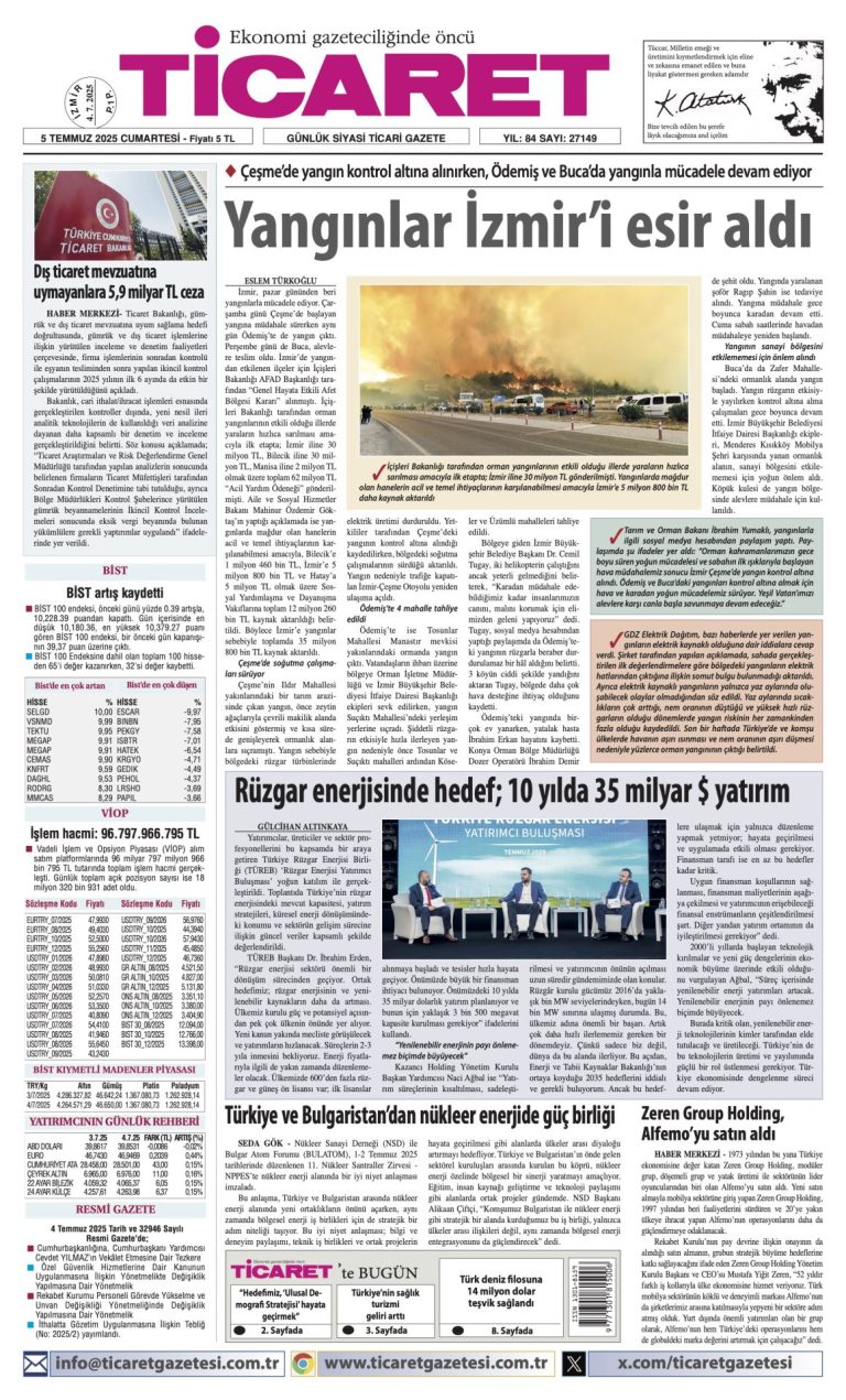 Ticaret Gazetesi’nde bugün
