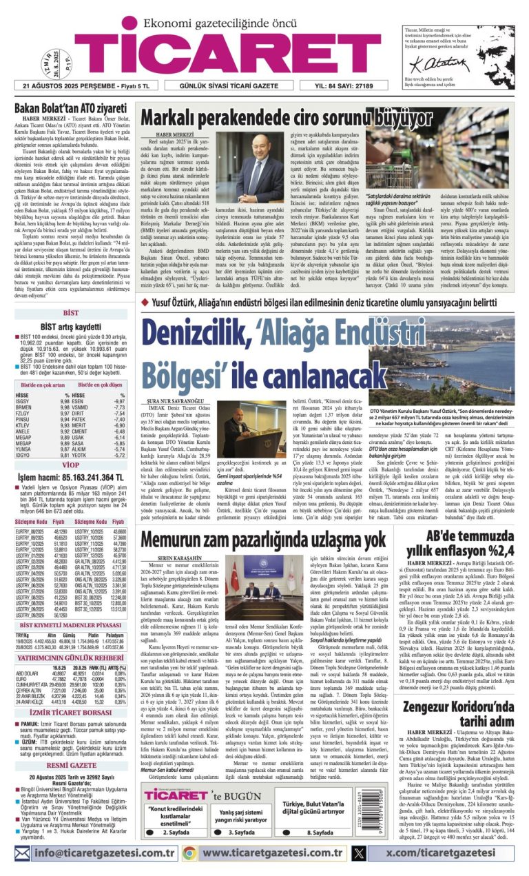 TİCARET’te bugün