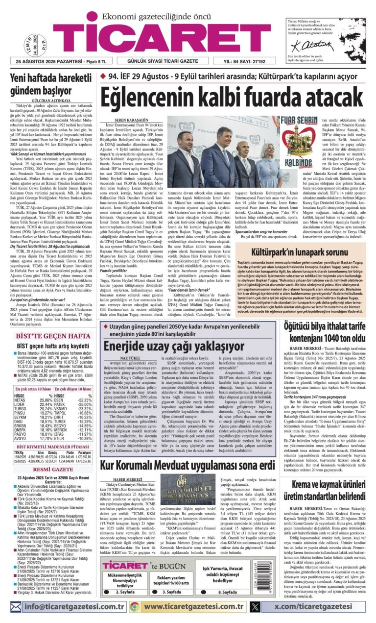 TİCARET’te bugün