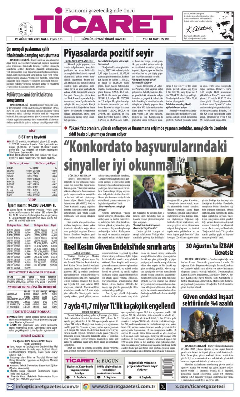 TİCARET’te bugün