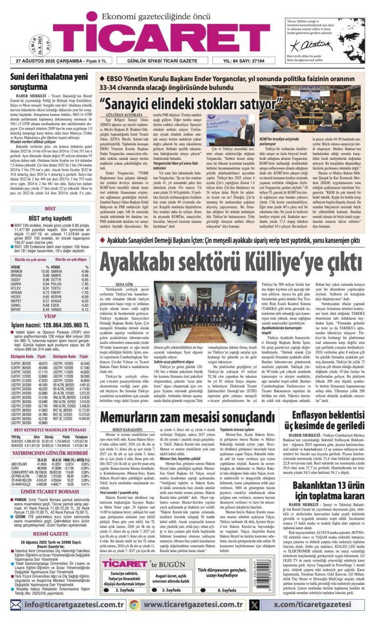 TİCARET’te bugün