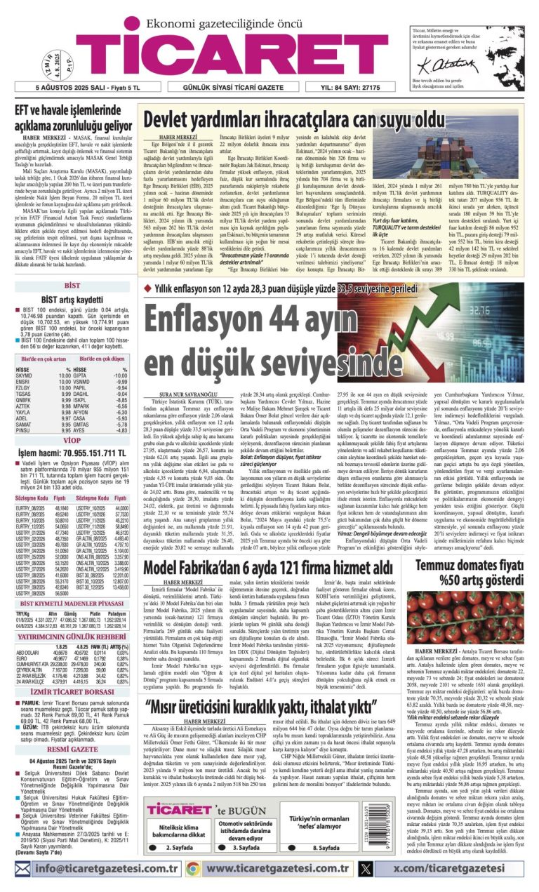 TİCARET’te bugün