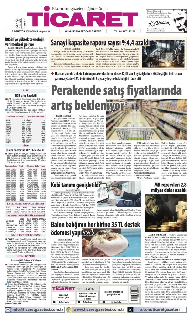 TİCARET’te bugün