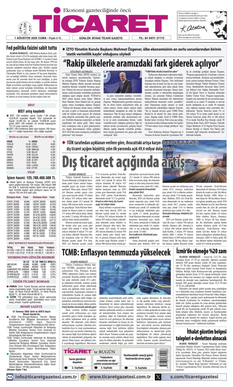 TİCARET’te bugün