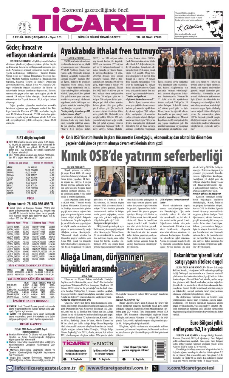 TİCARET’te bugün
