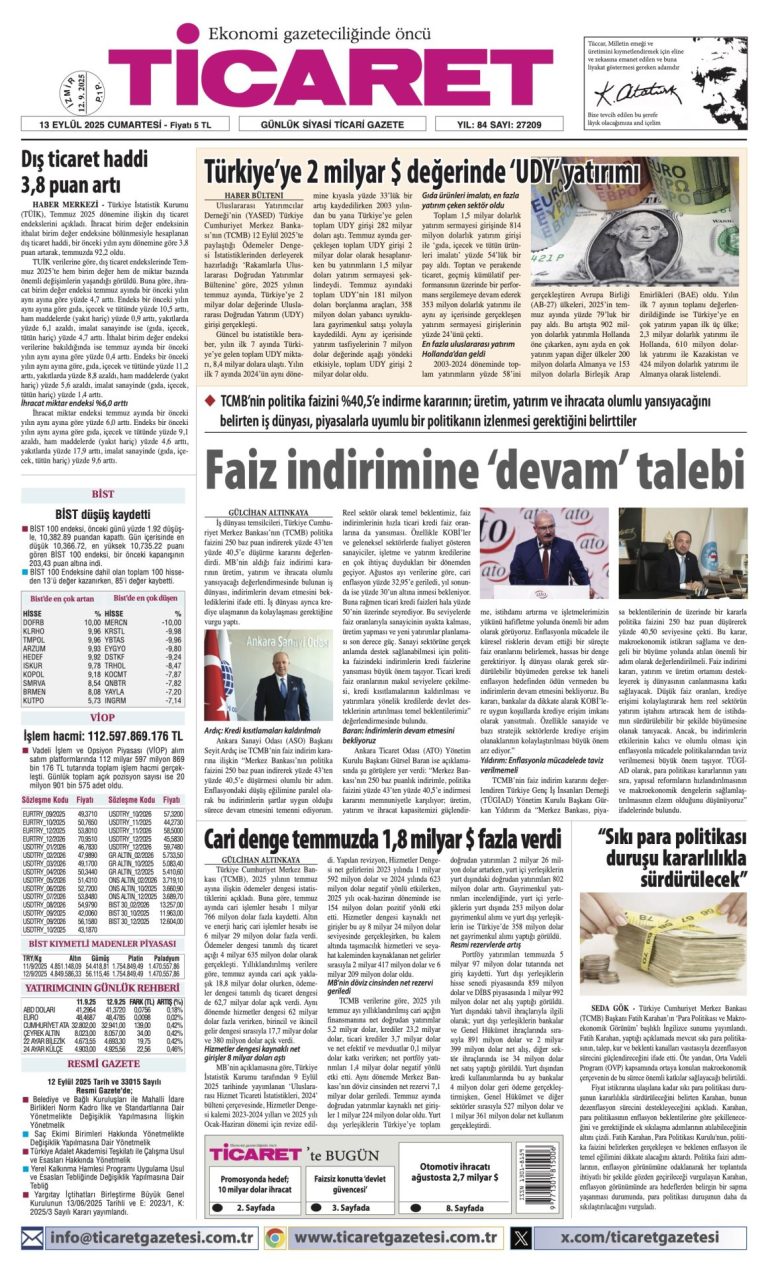 TİCARET’te bugün