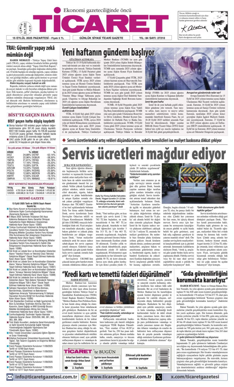 TİCARET’te bugün
