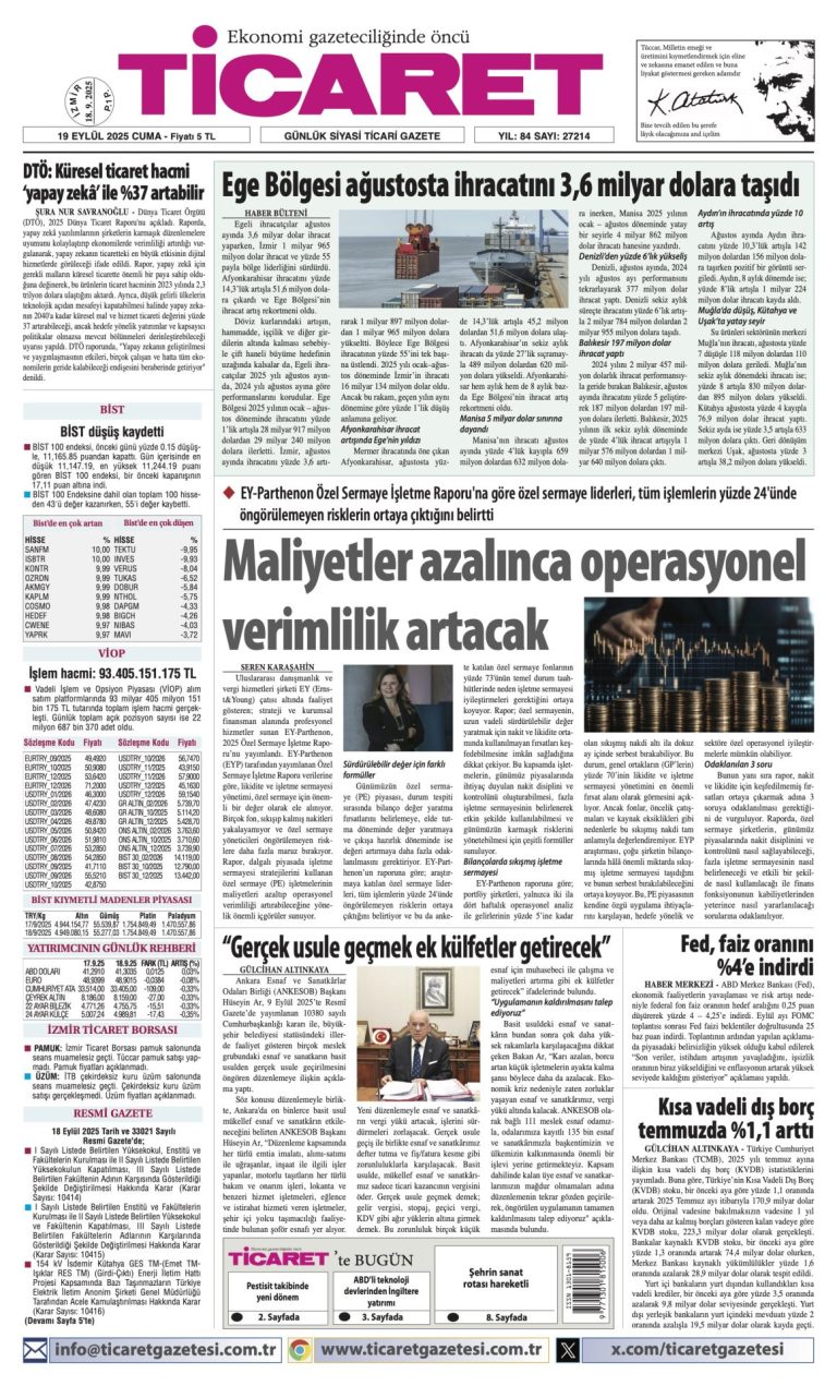 TİCARET’te bugün