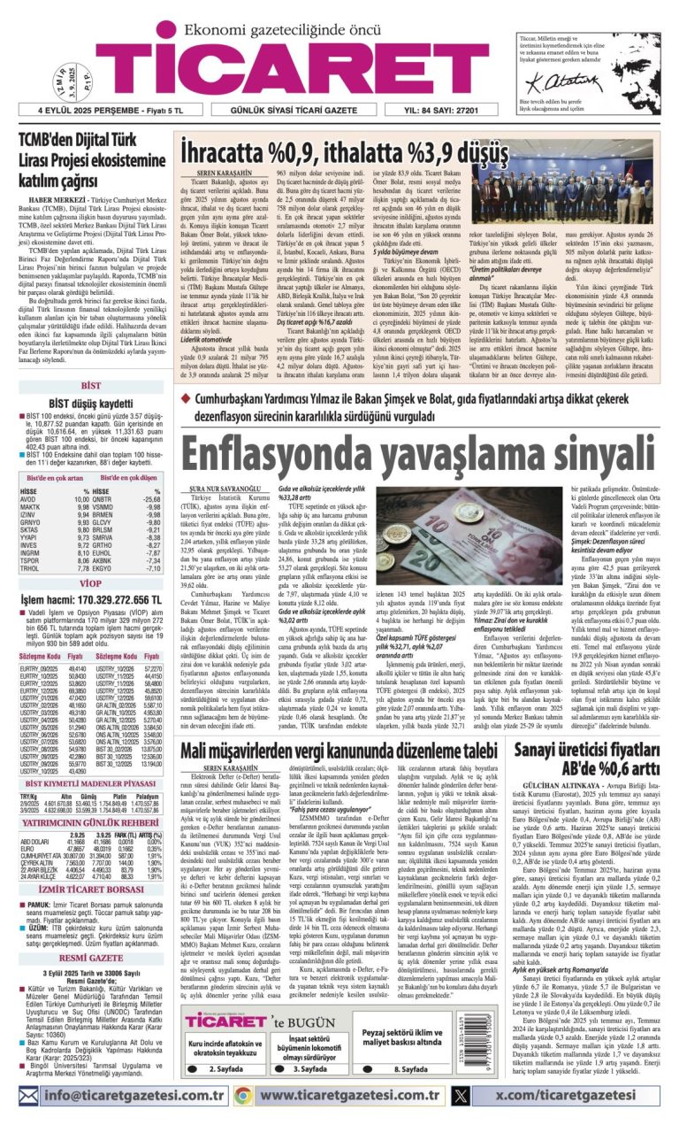 TİCARET’te bugün
