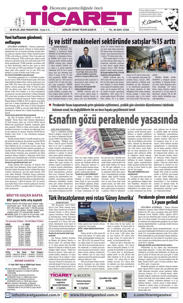 TİCARET’te bugün