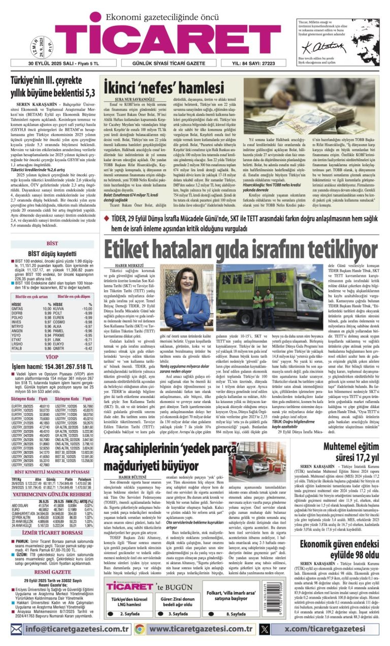 TİCARET’te bugün