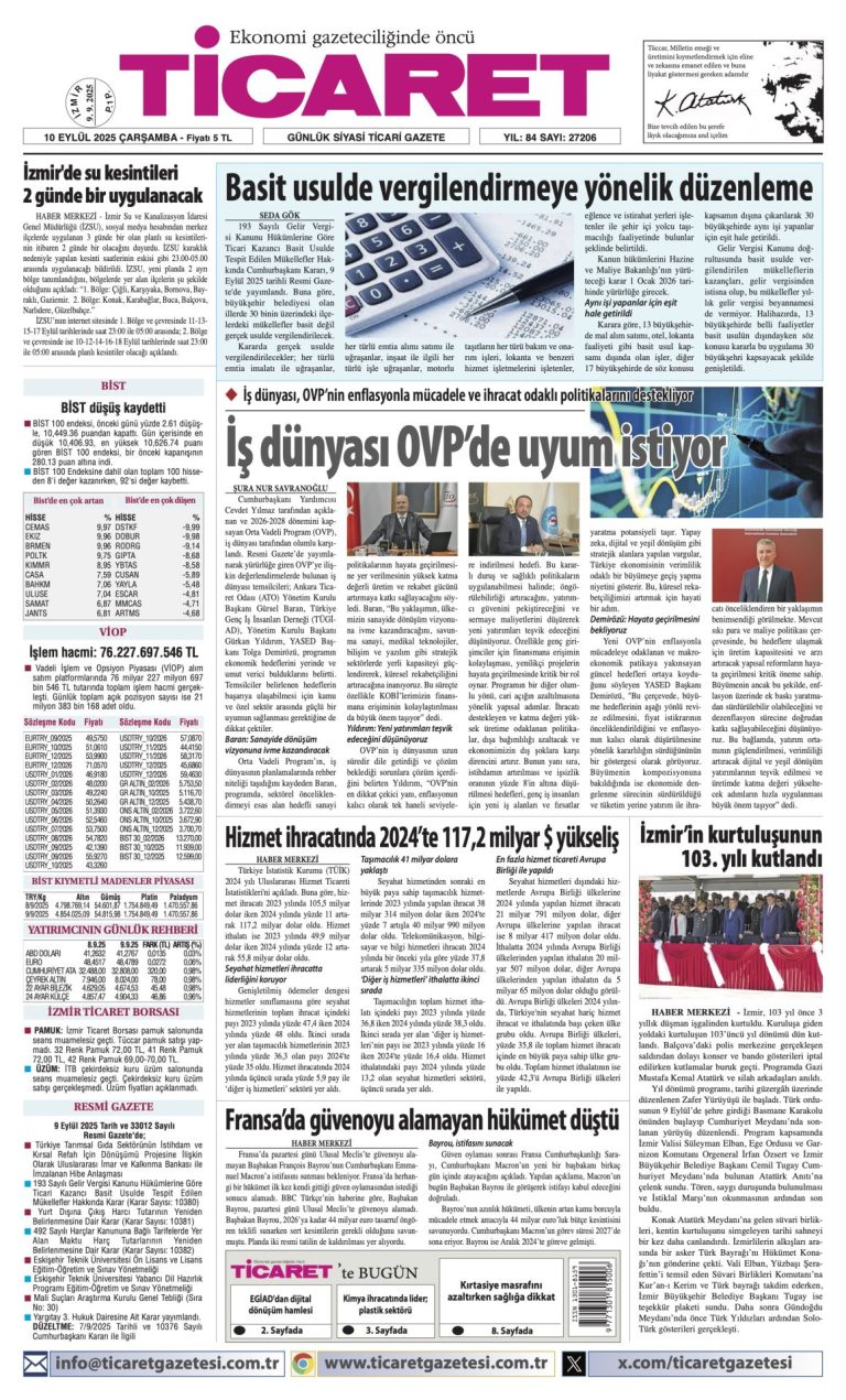 TİCARET’te bugün