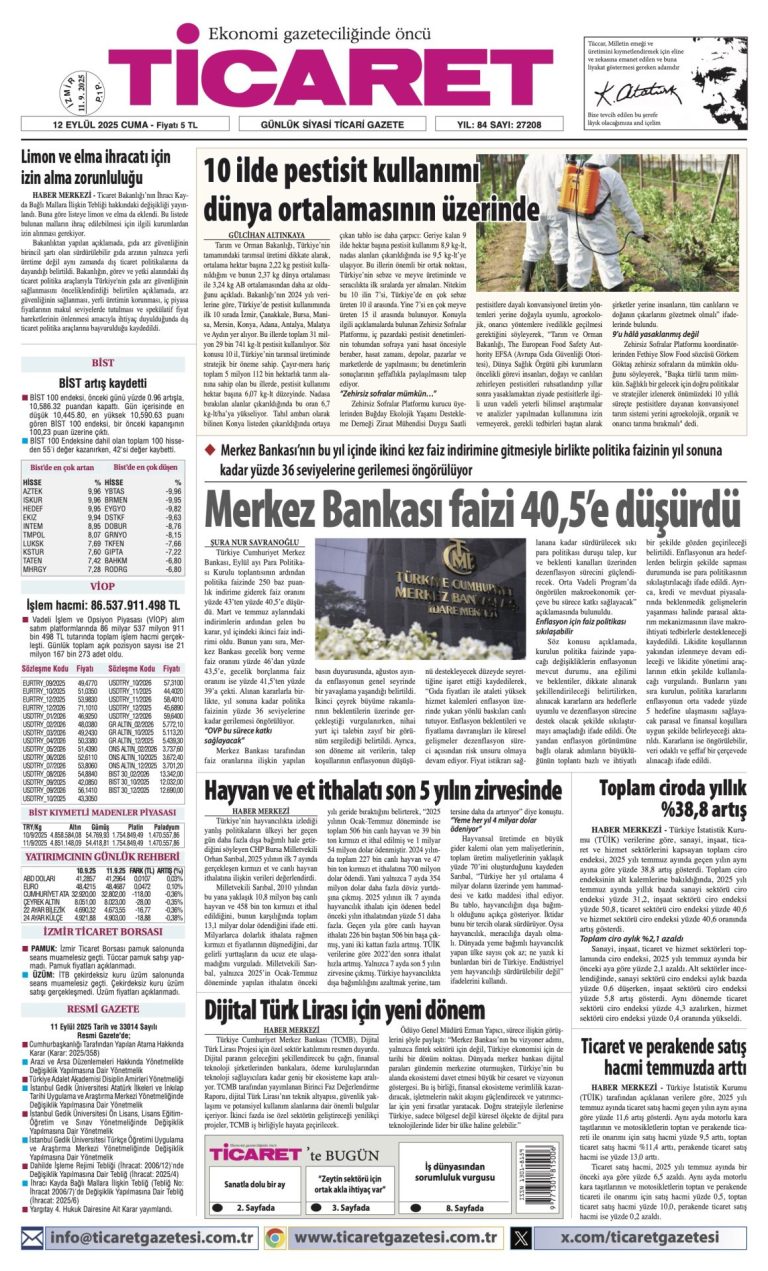 TİCARET’te bugün