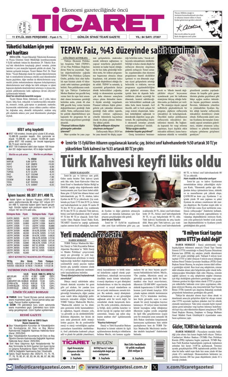 TİCARET’te bugün