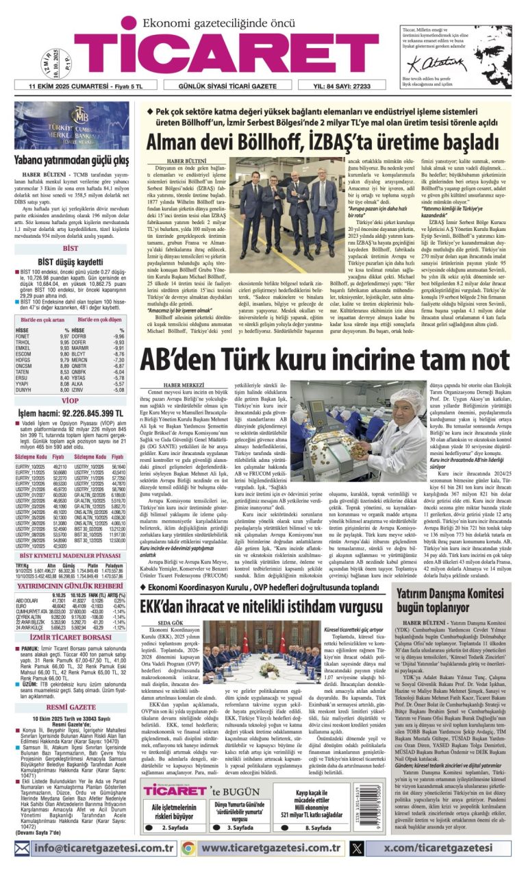 TİCARET’te bugün