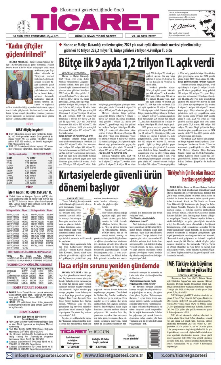 TİCARET’te bugün