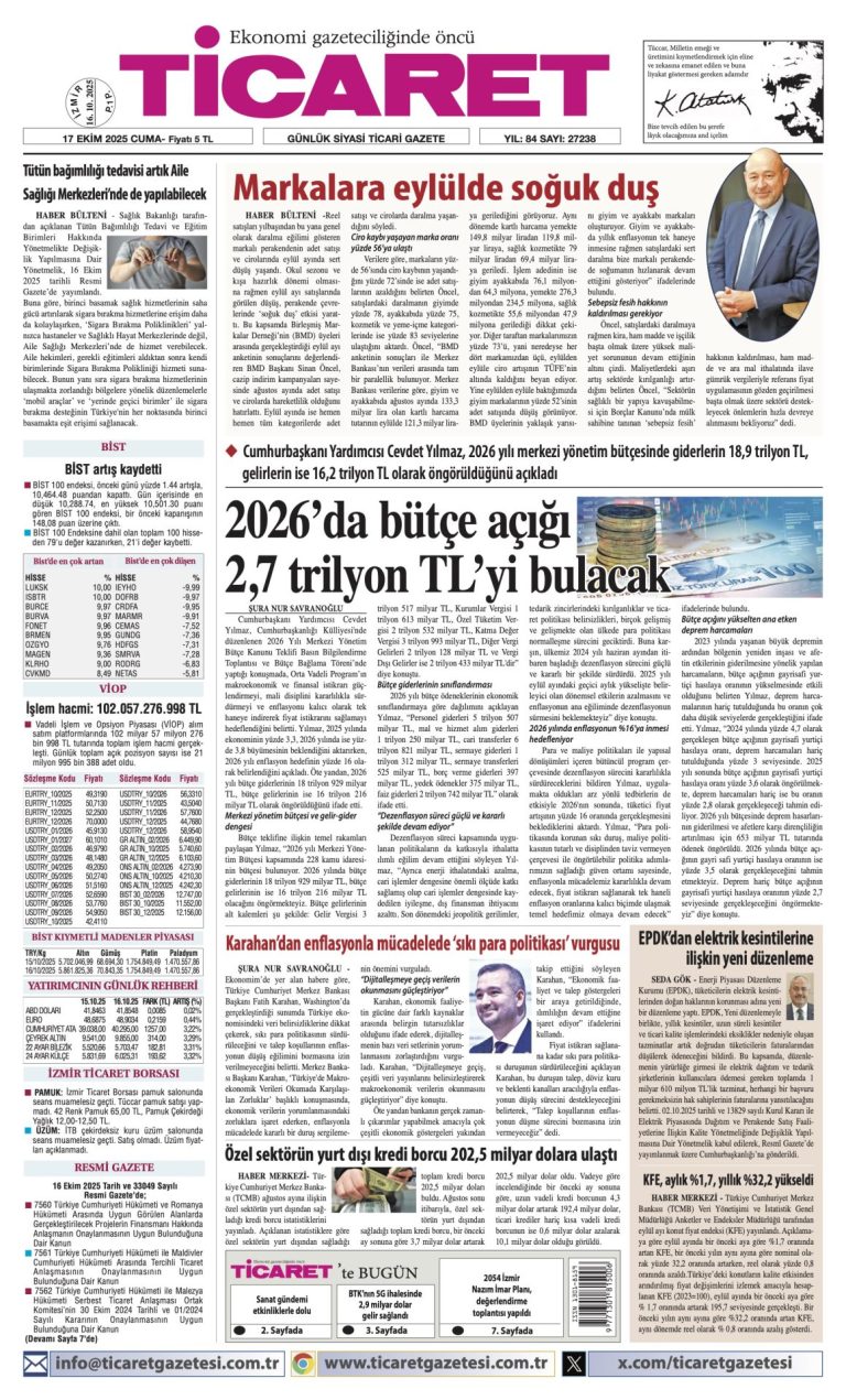 TİCARET’te bugün