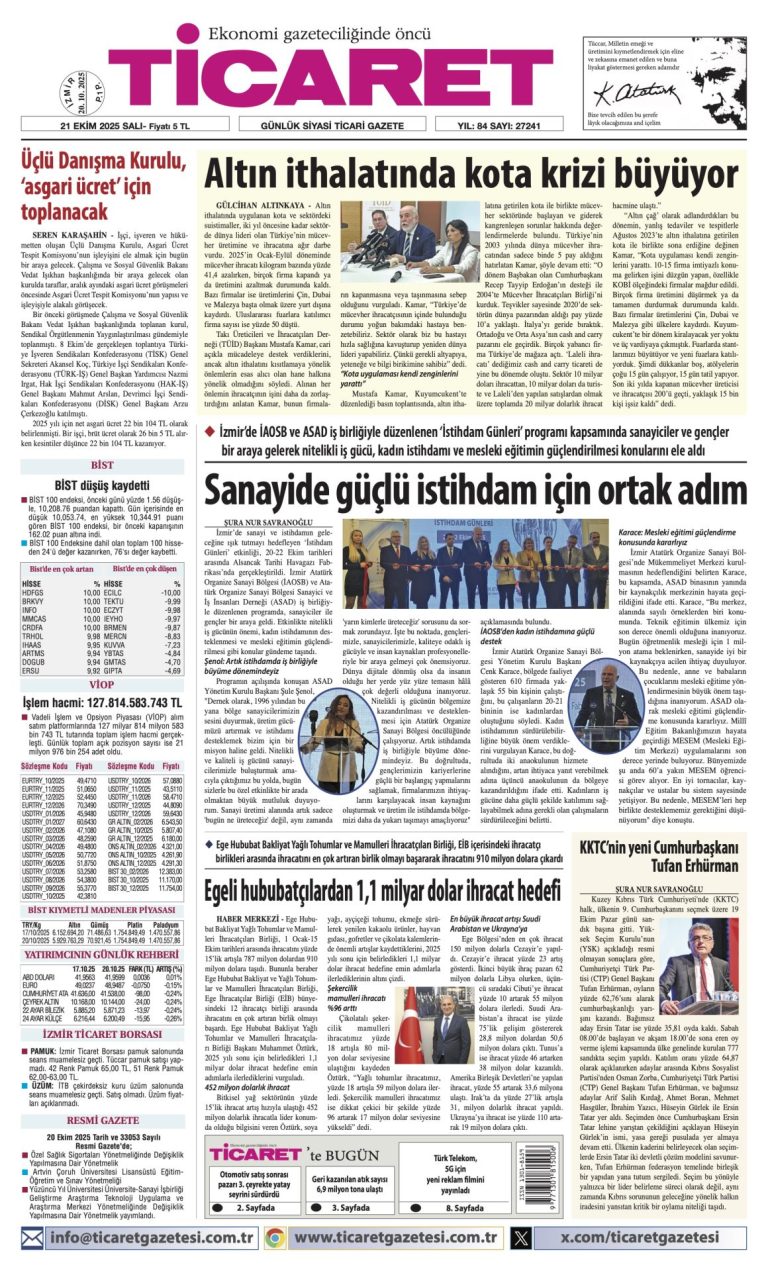 TİCARET’te bugün