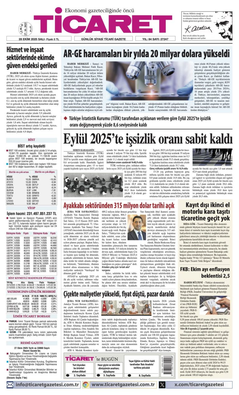 TİCARET’te bugün