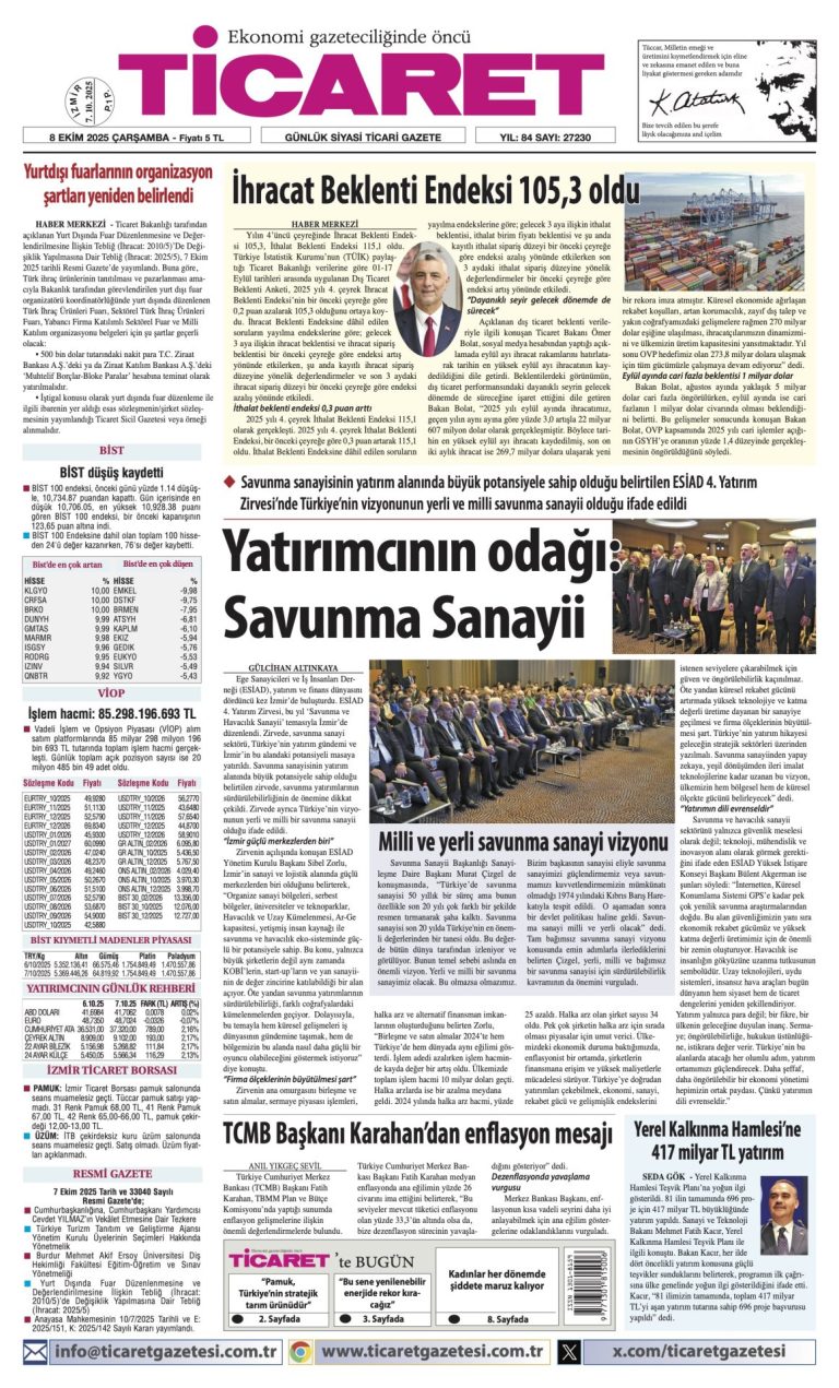 TİCARET’te bugün