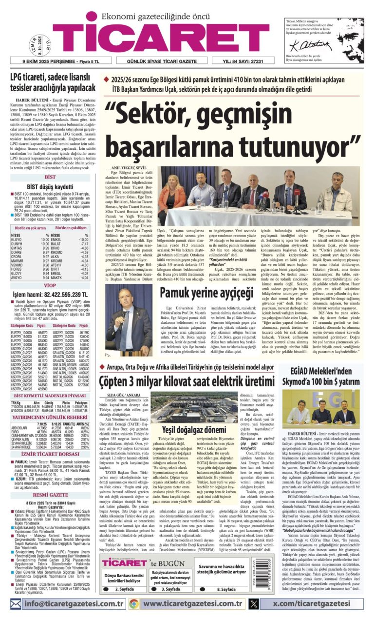 TİCARET’te bugün