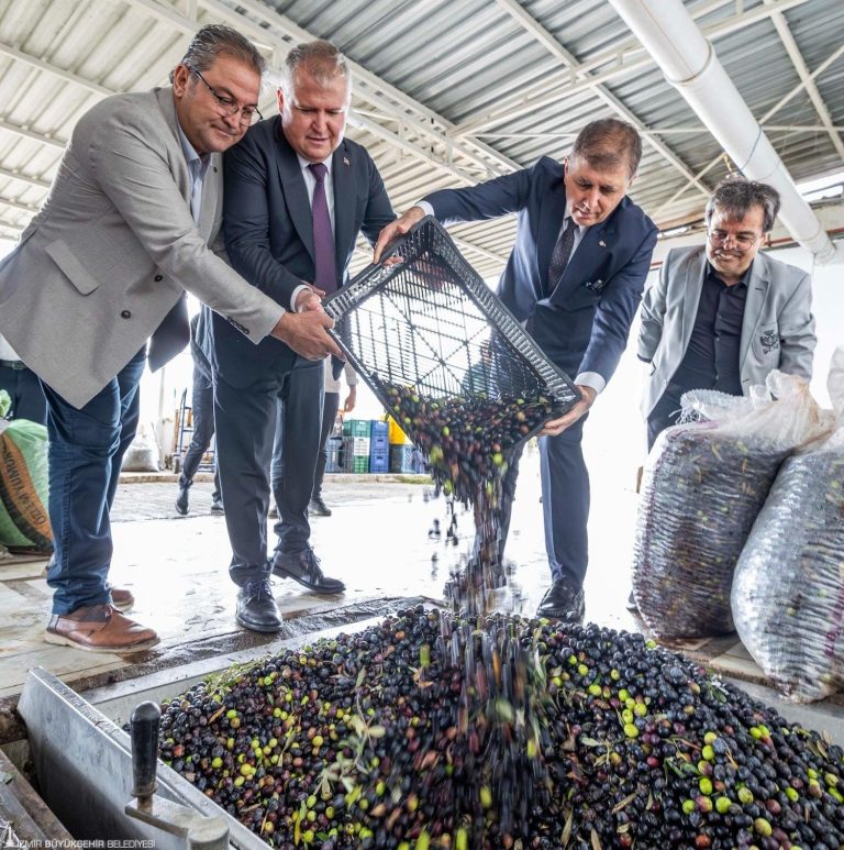 Sezonun ilk zeytinyağı Başkan Tugay’dan