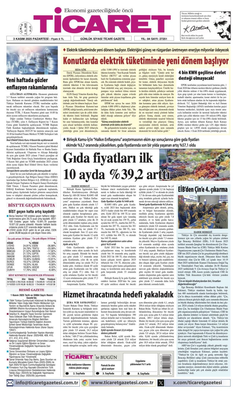 TİCARET’te bugün