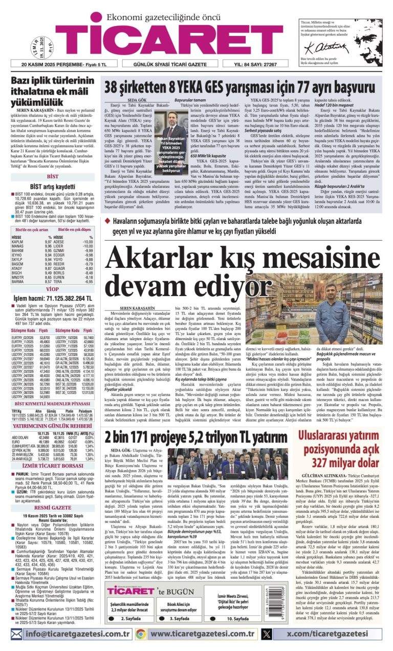 TİCARET’te bugün