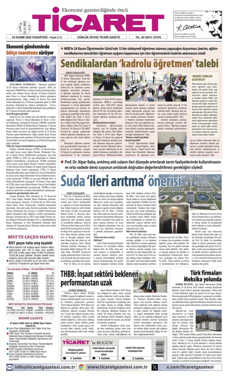 TİCARET’te bugün