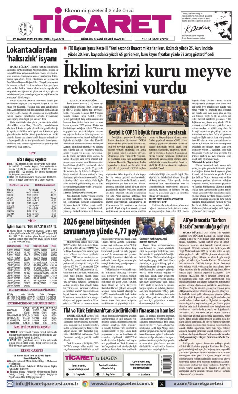 TİCARET’te bugün
