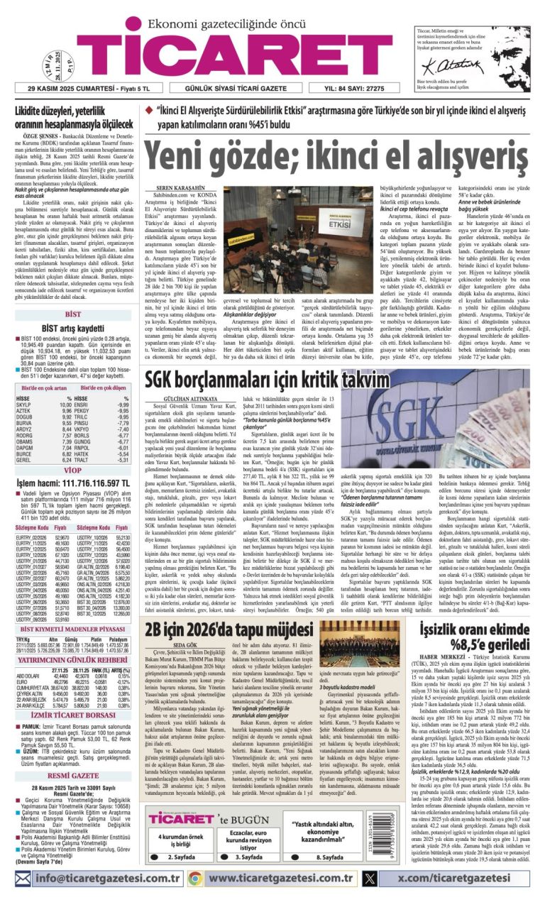 TİCARET’te bugün