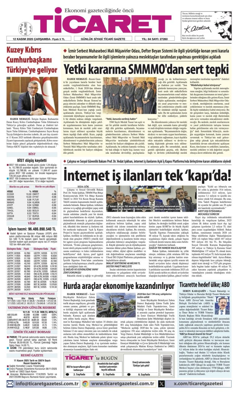 TİCARET’te bugün
