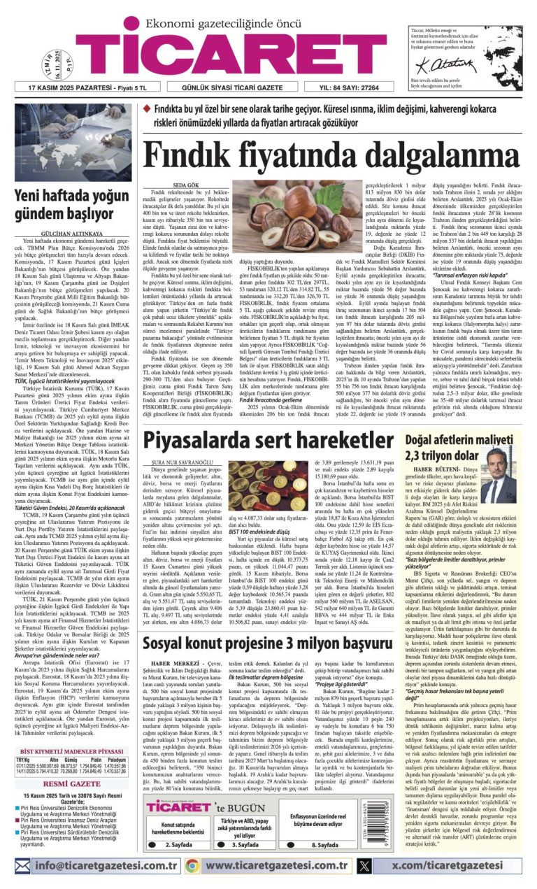 TİCARET’te bugün