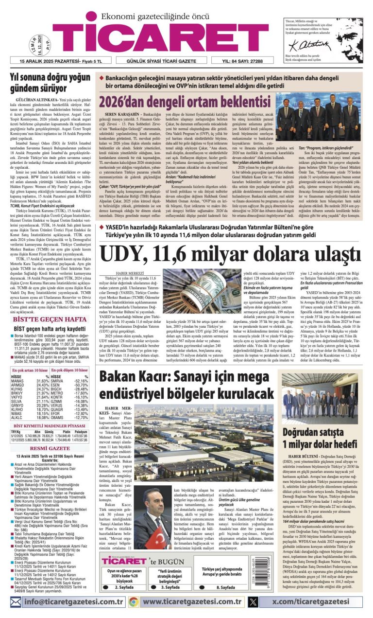 TİCARET’te bugün