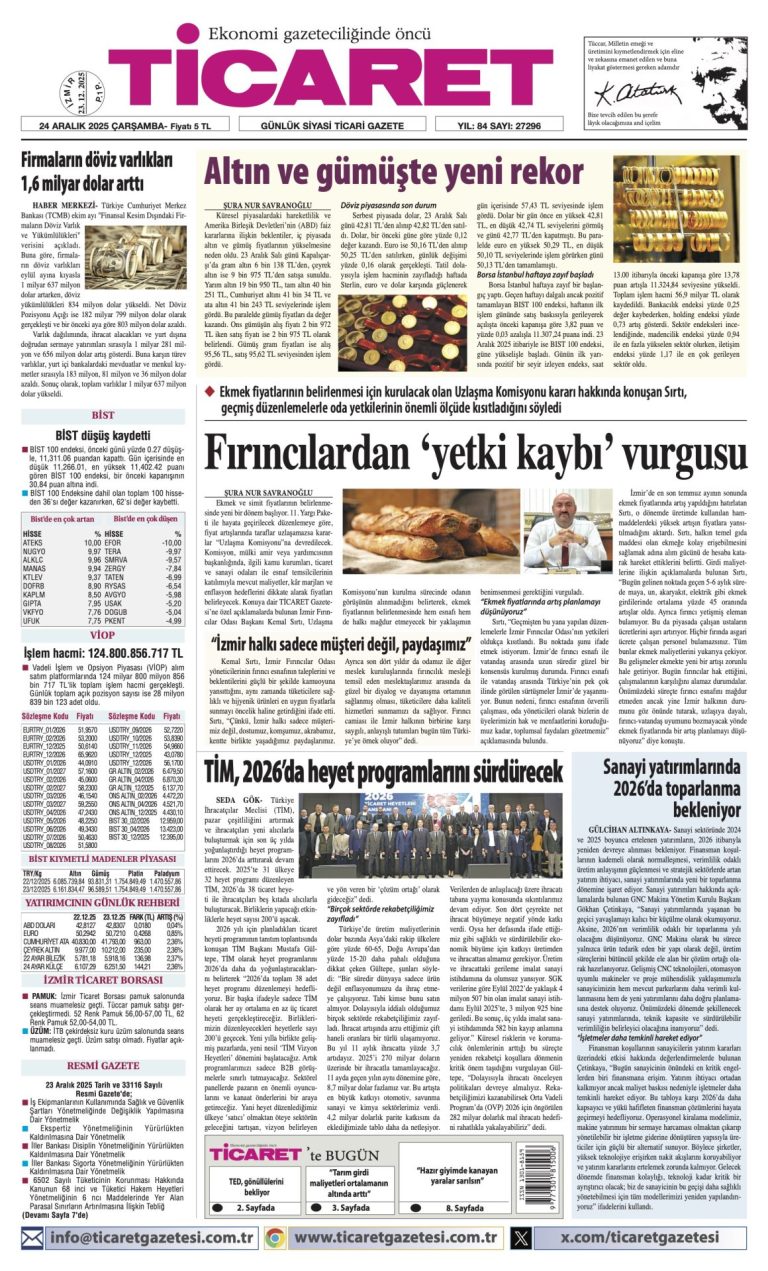 TİCARET’te bugün