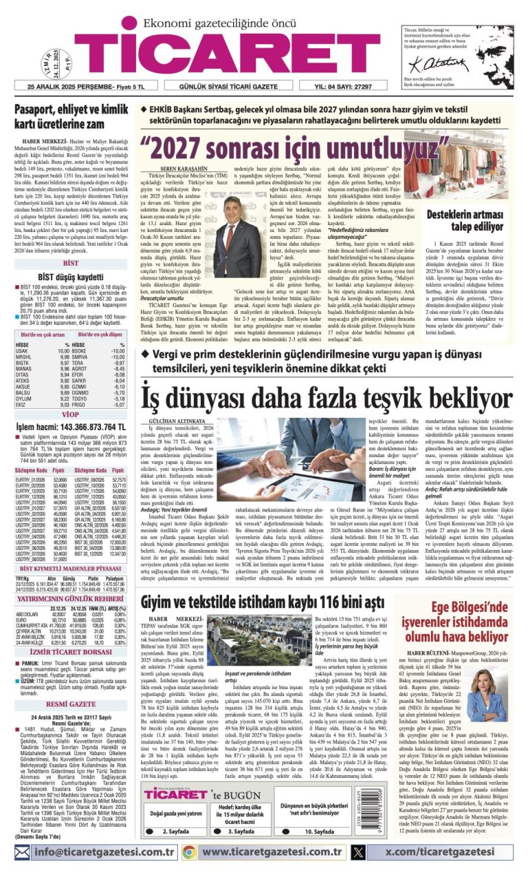 TİCARET’te bugün