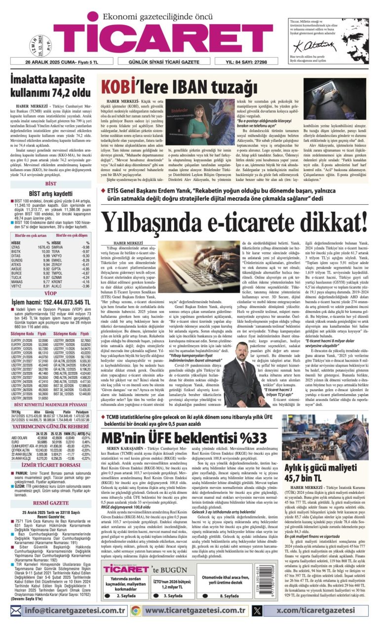 TİCARET’te bugün