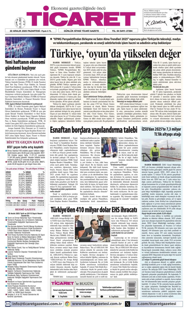 TİCARET’te bugün