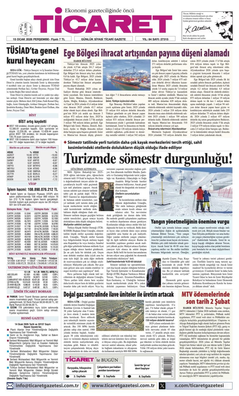 TİCARET’te bugün