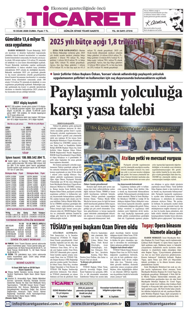 TİCARET’te bugün