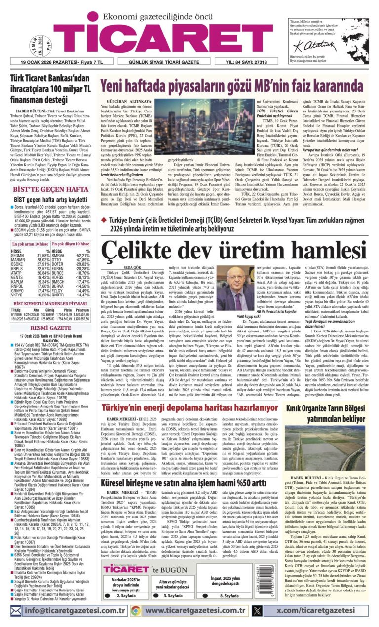 TİCARET’te bugün