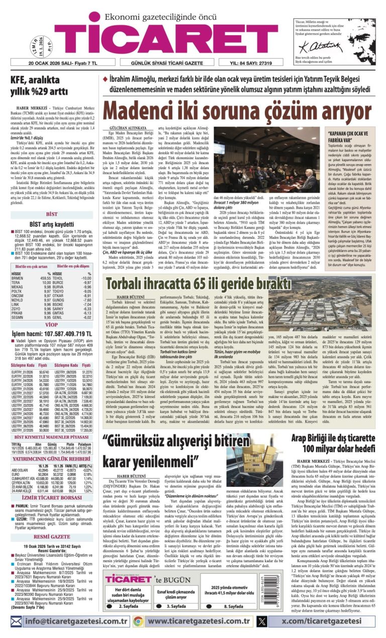 TİCARET’te bugün