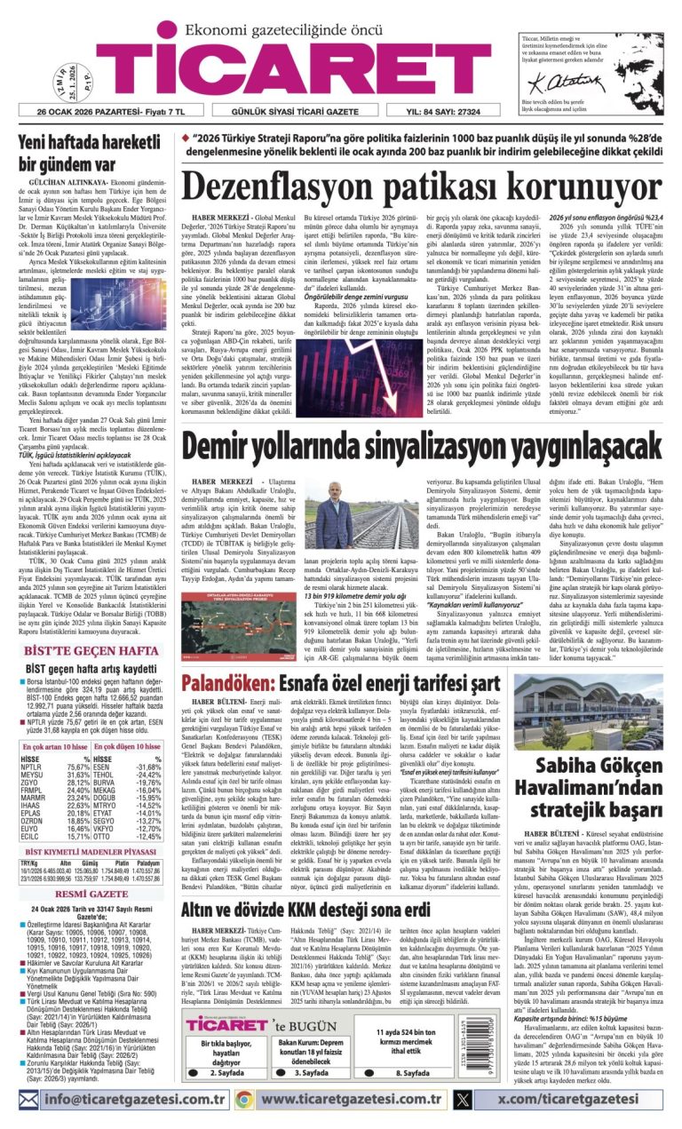 TİCARET’te bugün