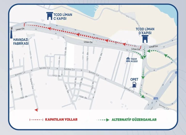 Liman Caddesi’nde İZSU çalışması nedeniyle trafik düzenlemesi